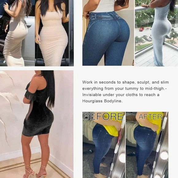 High Waist Lace Silicone Shorts Daily Use Shapewear Underwear Compression - Picture 10 of 11